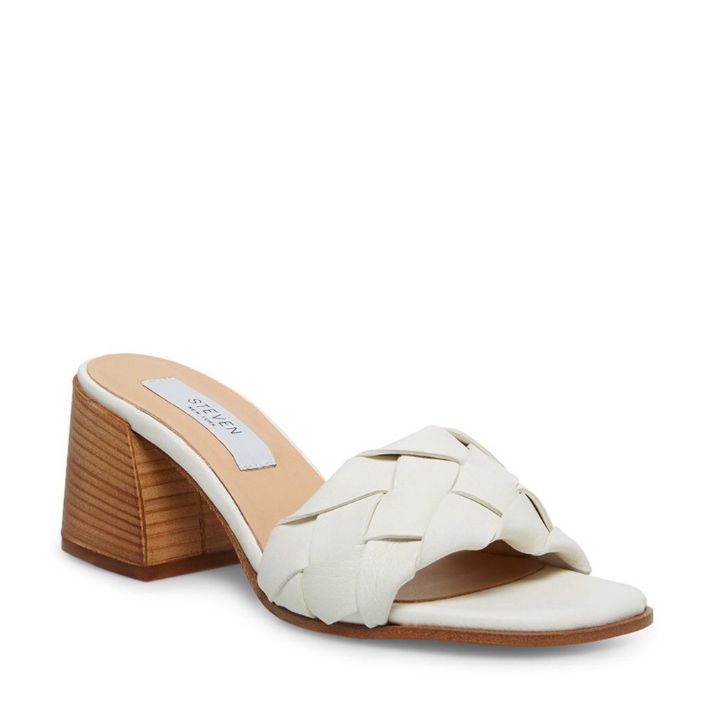NWT Steve Madden White Woven Leather Sandal